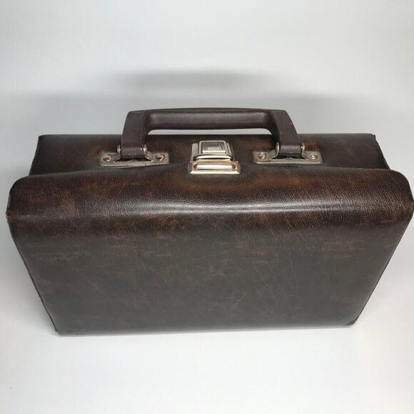 Vintage Beaux Merzon Brown Faux Leather Tape Carrying Case with 12 Cassettes - Picture 8 of 9